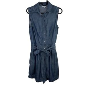 Current Air by Anthropologie Lyocell Blue Chambray Sleeveless Romper Size XS